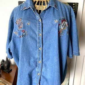 Vintage grannycore denim button up